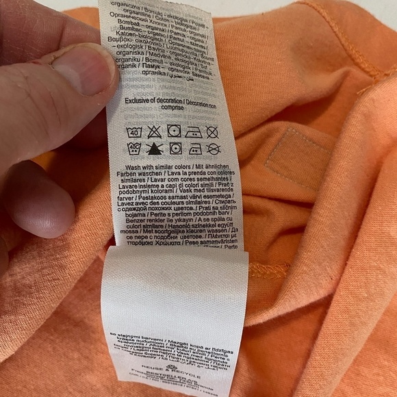 Jack &‎ Jones Organic Cotton Women's Orange Short Sleeve T-shirt Size Large - Picture 6 of 9